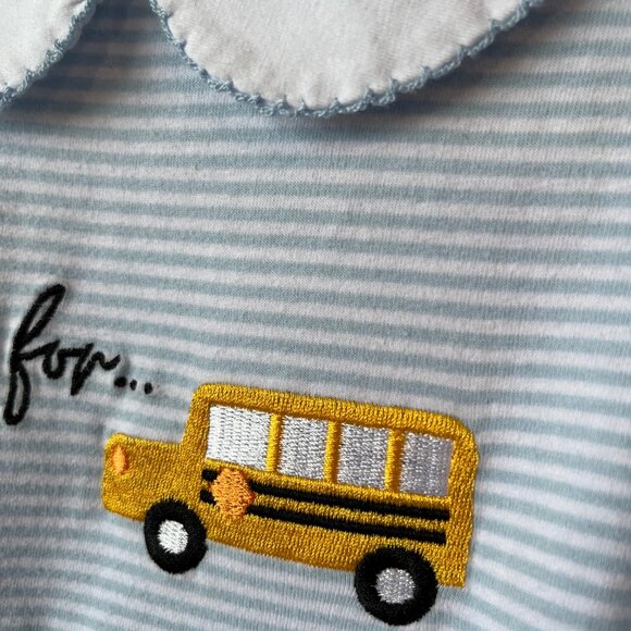 Girl - 4T - Cypress Row Blue Striped B is for Bus Dress - Picture 4 of 6
